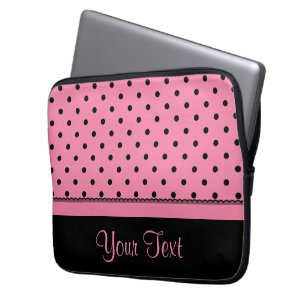 Namensrohr-Socken-Schwarz-Tupfen-Pink Laptopschutzhülle