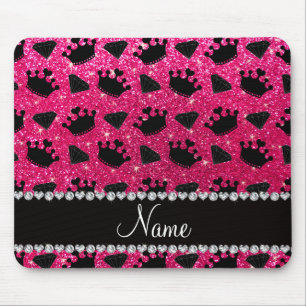NamensRosenrosa-Glitterprinzessin krönt Diamanten Mousepad
