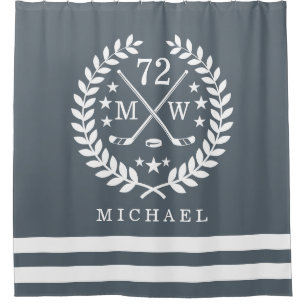 Namensschiefer-Grau der Hockey-ALL-STAR- Duschvorhang