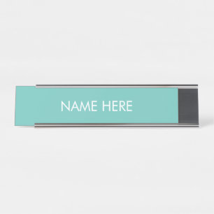 Namensschild ändern aquamarin weiß