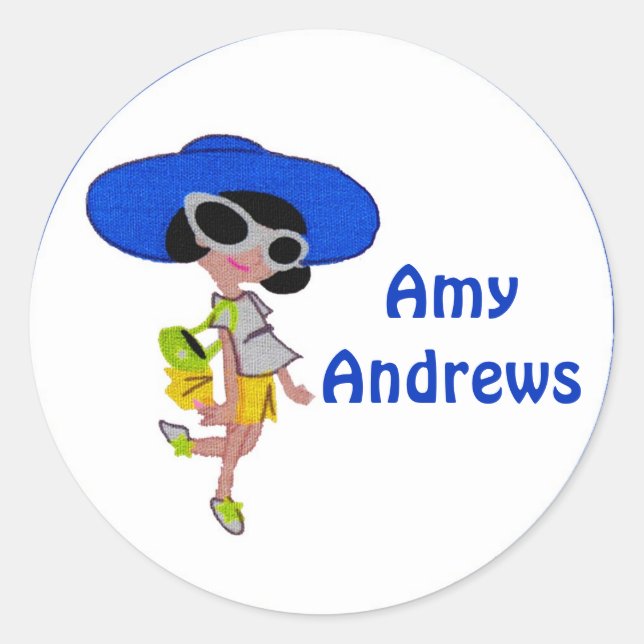 Namensschild-Aufkleber Runder Aufkleber (Vorderseite)