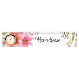 Namensschild Blumen Namensplakette