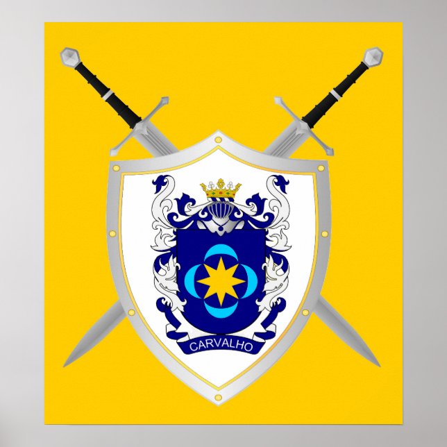 Namensschild der Familie Eiche Poster (Vorne)