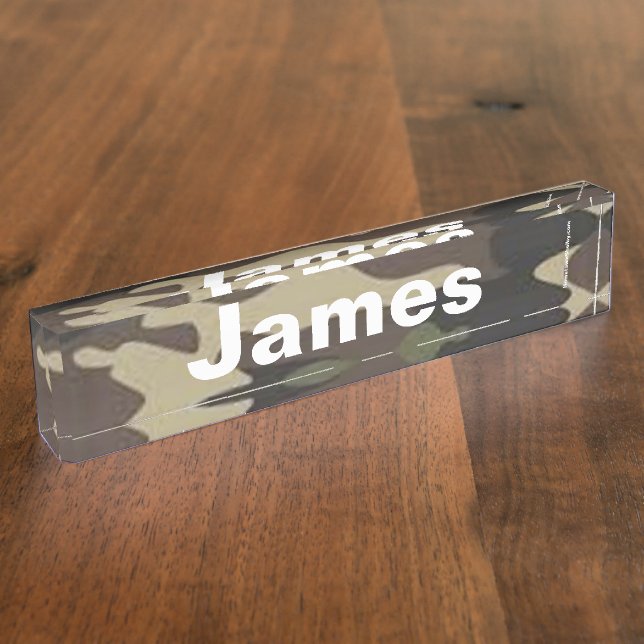 Namensschild der James-Camouflage Namensplakette (Seite)