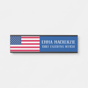 Namensschild des amerikanischen Flaggenbüros