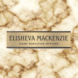 Namensschild für Bürogebäude - Gold und Schwarz