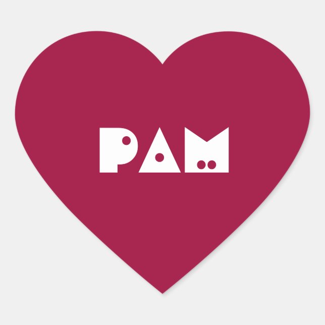 Namensschild für das Auge Herz-Aufkleber (Vorderseite)