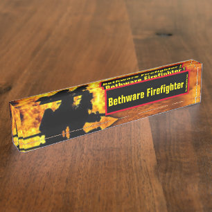 Namensschild für den Feuerwehr-Schreibtisch Namensplakette