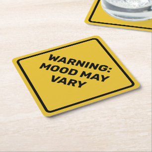 Namensschild für die benutzerdefinierte Warnung Di Rechteckiger Pappuntersetzer