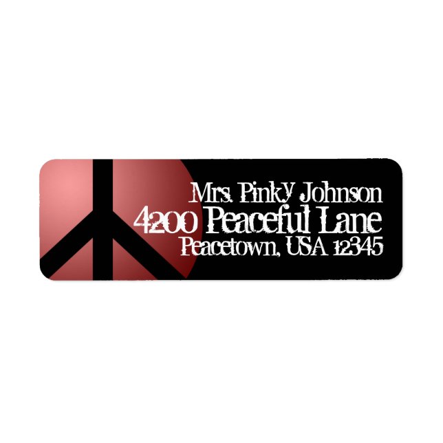 Namensschild für Frieden, rot, schwarz, individuel (Vorne)