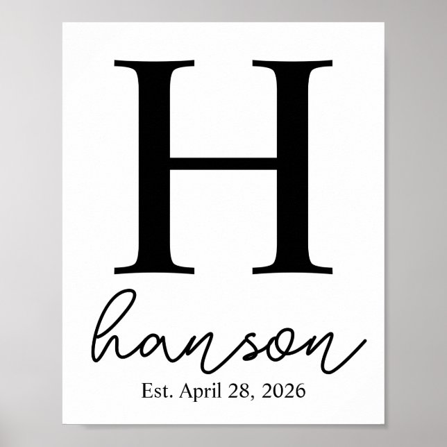 Namensschild für personalisierte Leinwand Poster (Vorne)