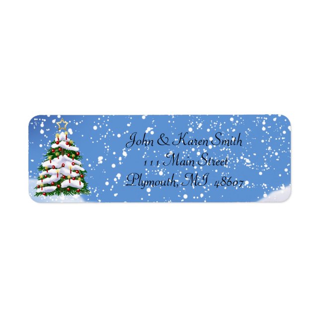 Namensschild für Schnee und Weihnachtsbaum (Vorne)