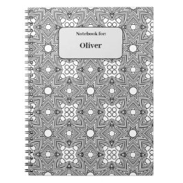 Namensschild für Schwarzweiß-Muster Notizblock