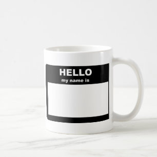 Namensschild - HALLO ist mein Name Kaffeetasse