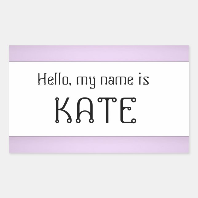 Namensschild Hallo mein Name ist Rechteckiger Aufkleber (Vorderseite)