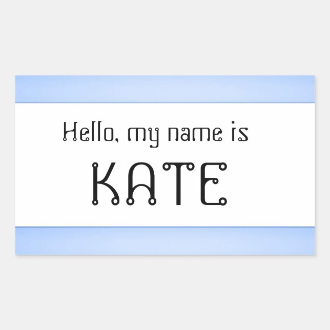 Namensschild Hallo mein Name ist Rechteckiger Aufkleber (Vorderseite)
