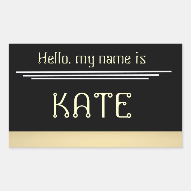 Namensschild Hallo mein Name ist Rechteckiger Aufkleber (Vorderseite)
