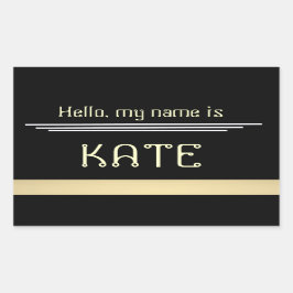 Namensschild Hallo mein Name ist Rechteckiger Aufkleber