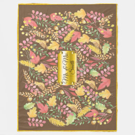 Namensschild-HerbstWatercolor personalisiert Fleecedecke