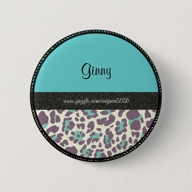 Namensschild: Leopard-Drucknamenvorlage Button (Vorderseite)