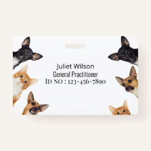 Namensschild Logo des Tierarztes des Abzeichens Ausweis