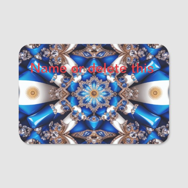 Namensschild mit argentinischen Farben (Vorderseite)