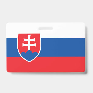 Namensschild mit der Flagge der Slowakei Ausweis