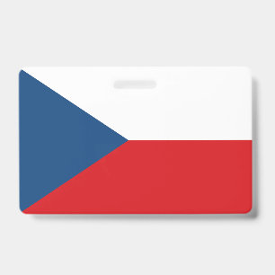 Namensschild mit der Flagge Tschechiens Ausweis