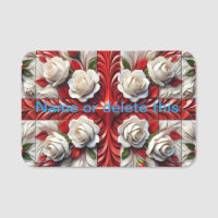 Namensschild mit englischer Rose Design