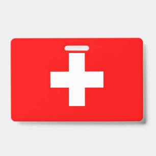 Namensschild mit Flagge der Schweiz Ausweis