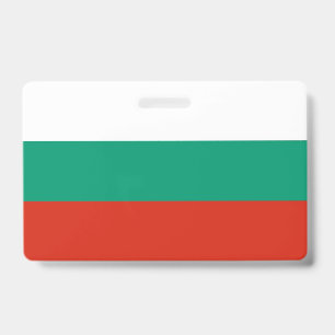 Namensschild mit Flagge von Bulgarien Ausweis