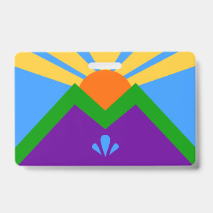 Namensschild mit Flagge von Manitou Springs Ausweis