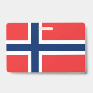 Namensschild mit Flagge von Norwegen Ausweis