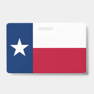 Namensschild mit Flagge von Texas, USA Ausweis