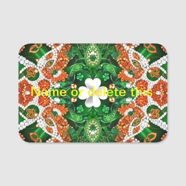 Namensschild mit irischen Farben (Vorderseite)