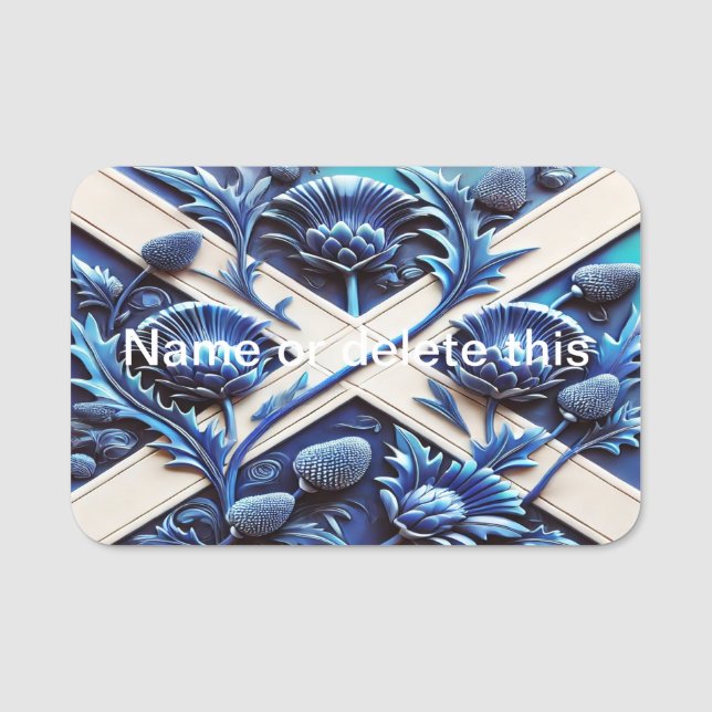Namensschild mit Scottish Thistles Design (Vorderseite)