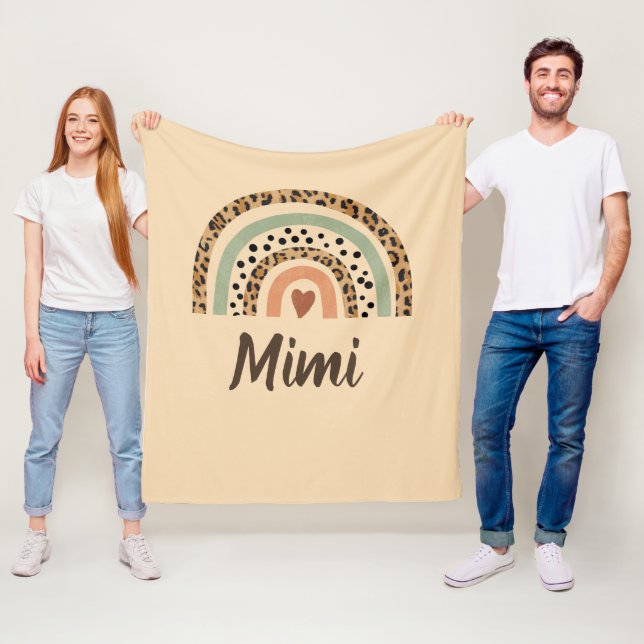 Namensschilder ändern Druckbrauner Regenbogen Fleecedecke (Beispiel)