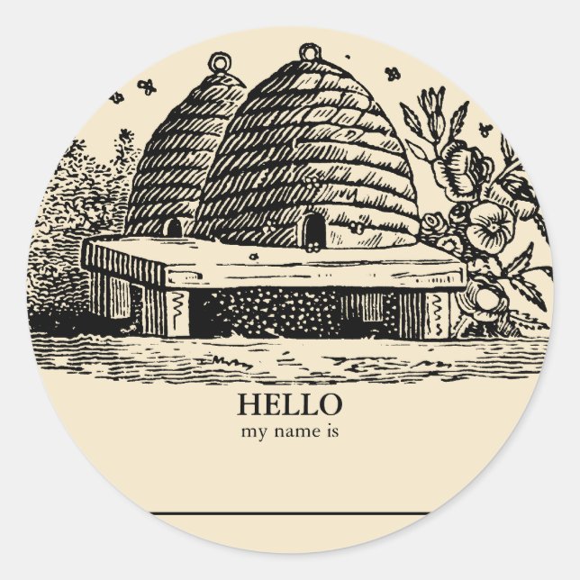 Namensschilder für Honigbienenklassen Runder Aufkleber (Vorderseite)