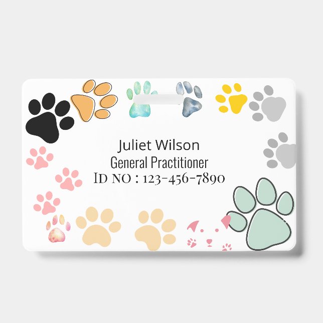 Namensschilder pam ärztlichen Tierarzt id Abzeiche Ausweis (Vorderseite)