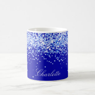 Namensschrift für Royal Blue Glitzer Glitzern Kaffeetasse