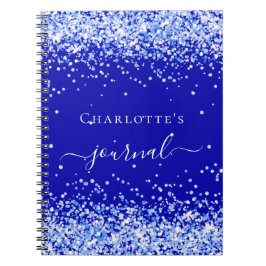 Namensschrift für Royal Blue Glitzer Glitzern Notizblock