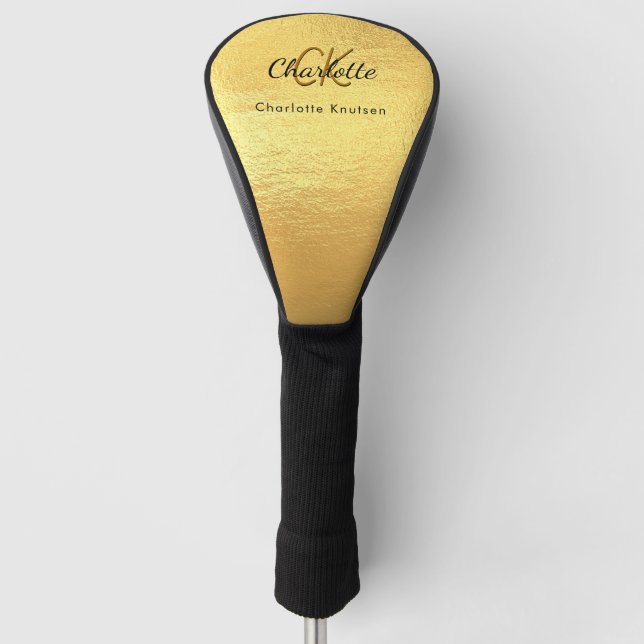 Namensskript für Goldmonogramm Golf Headcover (Vorderseite)
