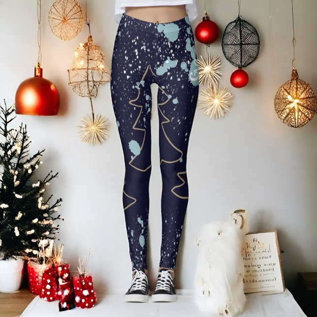 Namensskript niedliche coole Marine Goldfestivals Leggings (Von Creator hochgeladen)