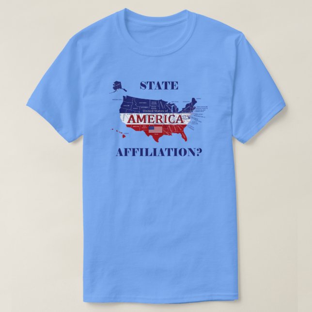 NamensStaats-Verbindung Amerika färbt T - Shirt (Design vorne)