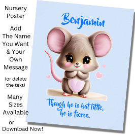 Namenstext hinzufügen, BabyMaus mit großen Ohren a Poster