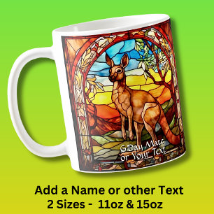 Namenstext hinzufügen, Kangaroo-festes Glas Kaffeetasse