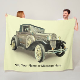Namenstext hinzufügen, Vintage Car Fleece Blanken