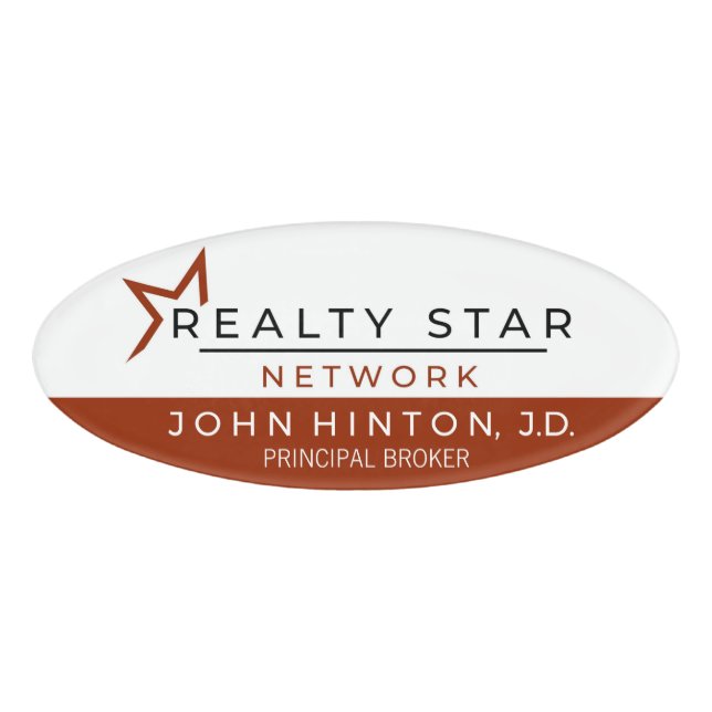 Namensumbau mit Agent-Namen und Rolle Namenschild (Vorderseite)