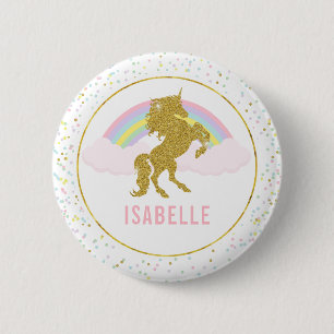 Namensumbau-Regenbogenunicorn-Party-Button Button