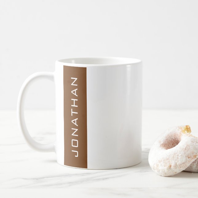 Namensvorlage Modernes Minimalistisches Design Kaffeetasse (Mit Donut)